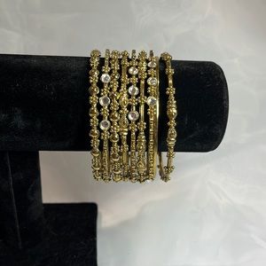 Set of 9 matching bangle bracelets